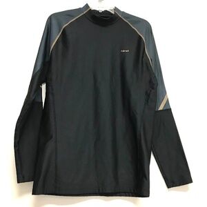 Hind Men's Sz L Long Sleeve Running Shirt Pullover Stretch Top Black Gold Egypt.